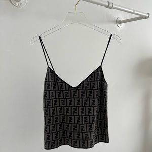 Fendi Zucca Spaghetti Knit Cami Top